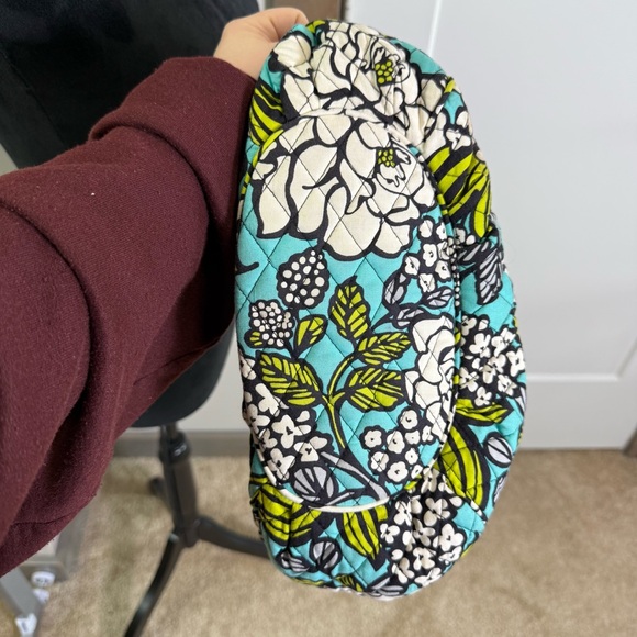 Vera Bradley Island Blooms Shoulder Bag Purse Green Blue Floral Purse Quilted - Picture 6 of 6